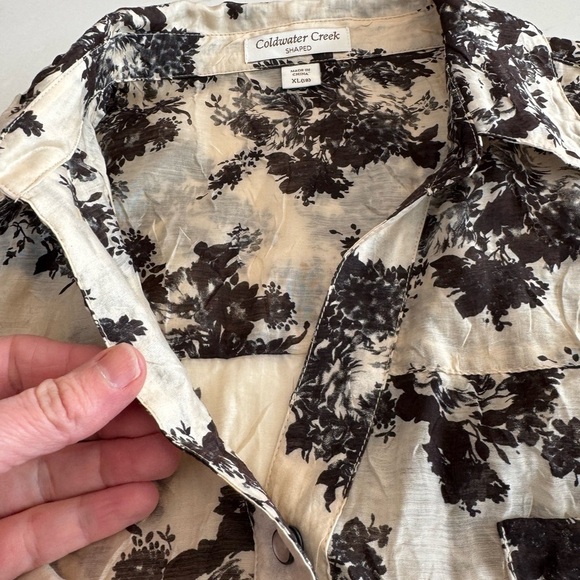 NWT Coldwater Creek Extended Size Tonal Printed Shirt / Snap Close / 18 - Picture 10 of 14